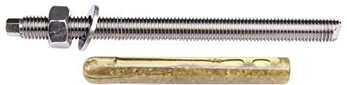 D´s Items | Verbundanker-System mit ETA-Zulassung - M16x165 - Edelstahl A4 - [10 Stück] - | V4A Ankerstangen & Mörtelpatronen für M16 | Schwerlastdübel inkl. Reaktionspatronen