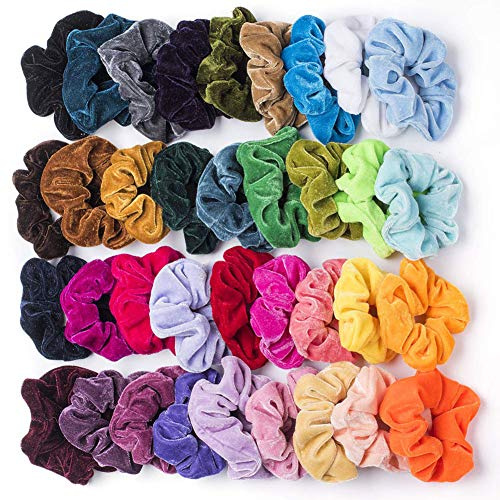 Capelli Scrunchies Velluto Elastico Fasce per Capelli Scrunchy Cravatte Capelli Corde Scrunchie per le Donne Ragazze (36Pcs)