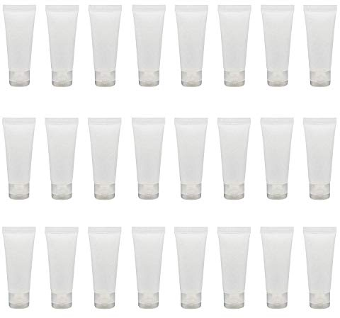 24 flacons vides en plastique transparent rechargeables avec couvercle à rabat pour échantillon de maquillage, voyage - Pour shampooing, nettoyage du visage et dentifrice -50ml