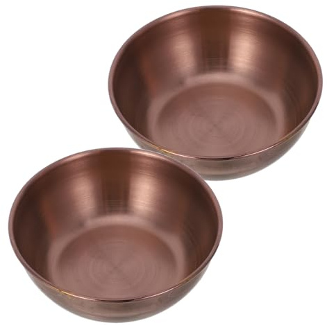 Lot de 2 Plats de Sauce Ronds en Acier Inoxydable, Petits | Couleur Or, pour Restaurants et Boutiques Alimentaires, Service et Préparation de Recettes