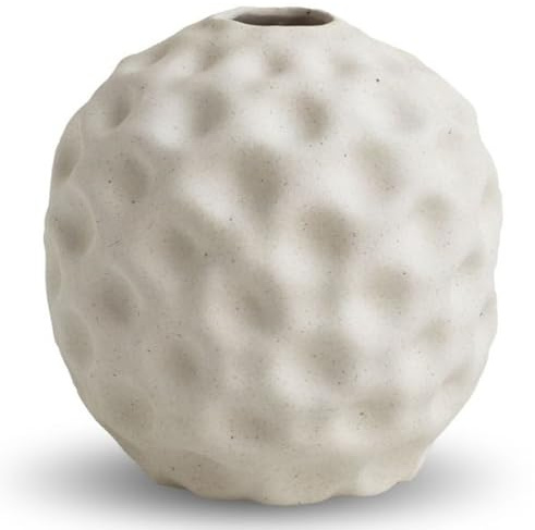 Cooee Design - Vase, Flower vase - Seedpod - Ceramic - Colour: Vanilla/Cream White - (Diameter x Height) 14 x 14 cm