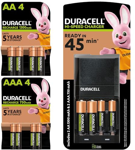 Chargeur de Piles AA et AAA en 4 Heures (6 piles AA et 6 Piles AAA)