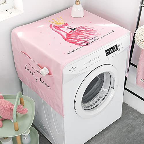 Copertura Copri Lavatrice Microonde Mobile Coprilavatrice Da Interno Antipolvere E Asciugatrice Salvaspazio Copri Frigorifero fenicottero rosa 55 X 140cm