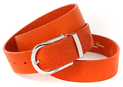 Anthoni Crown Damen Ledergürtel Gürtel, Orange, 105