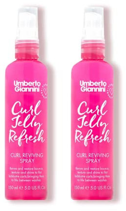 Umberto Giannini Curl Jelly Refresh - Curl Refreshing Styling Spray for Zero Frizz, Defined Curls - Moisturising Spray & Scrunch Curl and Wavy Hair Styling 2 Pack