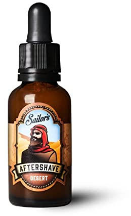 Sailor's Aftershave Lotion Desert - Premium Bartpflege Gel - Sofortige Hautberuhigung nach der Rasur - Duft aus Safran, süßen Datteln und Leder - Made in Schweden, natürliche Inhaltsstoffe