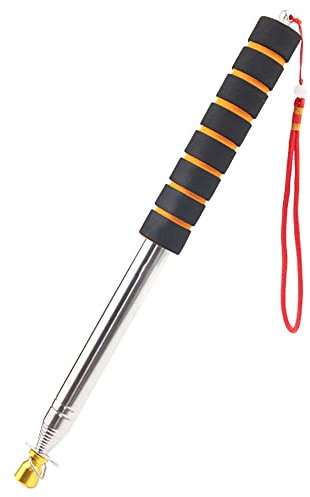 hansum Teleskop-Fahnenmast für den Außenbereich, tragbarer Hand-Fahnenmast, Edelstahl, ausziehbarer Fahnenmast, für Camping, Tourführer, Lehrer, Zeiger (Größe: 2,5 m)