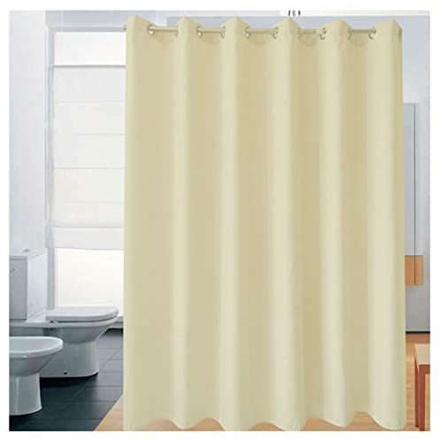 Gualiy Duschvorhang Beige, Duschvorhang 150x190cm Textil aus Polyester Stoff Anti-Schimmel Vorhang Wasserdicht Waschbar Shower Curtains
