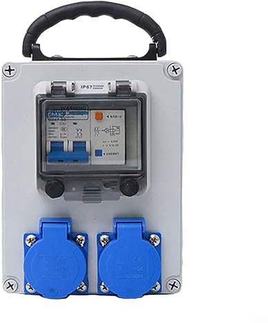 LVYXON Distributore di energia da costruzione, interruttore impermeabile da parete per esterni, scatola elettrica portatile, piccola scatola elettrica per cantiere, scatola di distribuzione