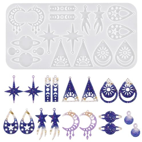 Nifocc Moules en résine époxy et silicone pour bijoux, moules en cristal pour bricolage