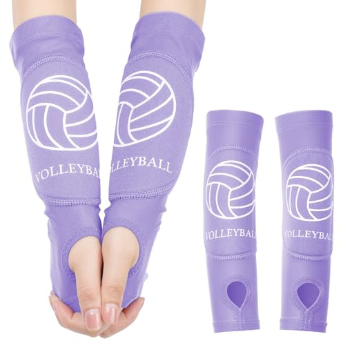 Shappy 2 Pcs 2 Pcs Volleyball Arm Sleeves Forearm Sleeves Volleyball Arm Pads for Boys Girls Teen Youth Wrist Guard (Purple,Small)