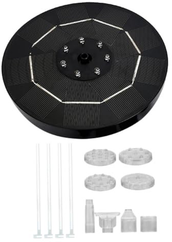 BESPORTBLE Solar Gartenbrunnen für Vogelbad 3.5w mit 1800mah Akku 240l/h Wasserpumpe bis 60cm Sprühhöhe für Gartenteiche