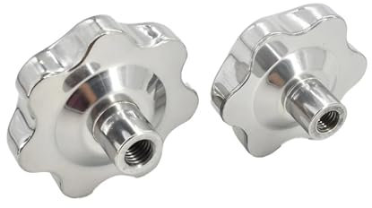 Écrous de bouton à main M6 M8 M10 M12, pince rotative de poignée, boulon fileté, vis d'insertion, fixation au pouce, écrou étoile en acier inoxydable 304 (Color : Silver, Size : M8(Head 48mm) 3Pcs)