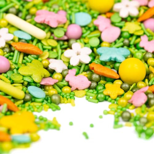 Super Streusel FrühlingsFlitzer - Osterstreusel essbar, bunte Tortendeko Ostern & Frühling für Muffins, Cupcakes, Osterkuchen, Kekse, Zuckereier, Kuchendeko (90g)