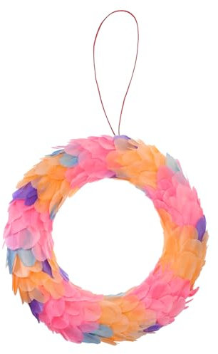 Zerodeko Easter Plume Wreath Bunte Wanddekoration Für Ostern Vielseitiger Wandanhänger Hochwertigen Schaum Und Federmaterialien Für Türen Wände Und Fenster