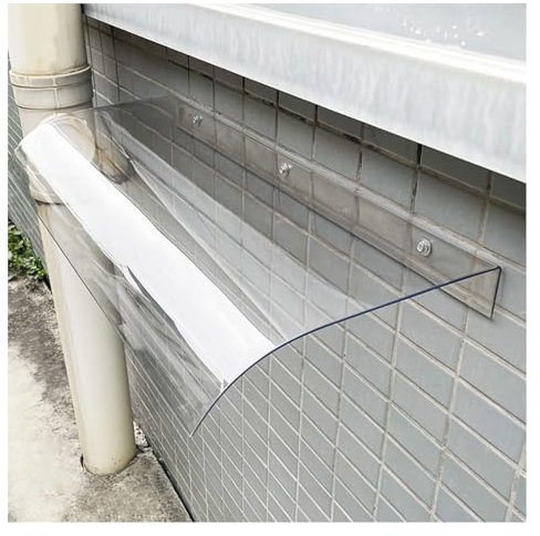 Transparent Door Awning Exterior, Awnings For Patio Garden, Curved Window Awning Canopy Rain Shelter Cover, Polycarbonate Porch Awnings, Outdoor Awning For Sun Shutter, UV, Rain And Snow Protection (