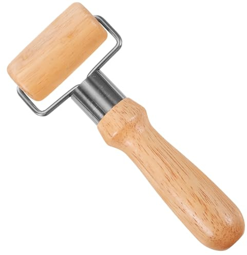COLLBATH Mattarello da Cucina in Acciaio Inox e Legno, Rullo Ergonomico per Impastare, e Focaccia, Utensile Fondamentale