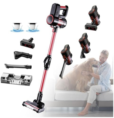 MeLtor Aspira E Lava Pavimenti Casa 5 in 1 Portatile, 200ml Serbatoio dell’acuqa Lavasciuga Pavimenti Senza Filo per Pulizia Domestica/Capelli/Polvere/Lavapavimenti