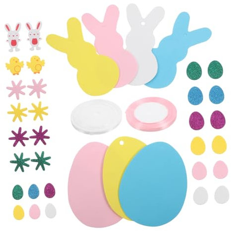 Alipis 1satz Niedliche -Foam-Sticker Mit Hasen Und Eiermotiven Für -Dekorationen Bastelzubehör Für Ostern Mit Aufhängeschnur Für Kreative Feierlichkeiten