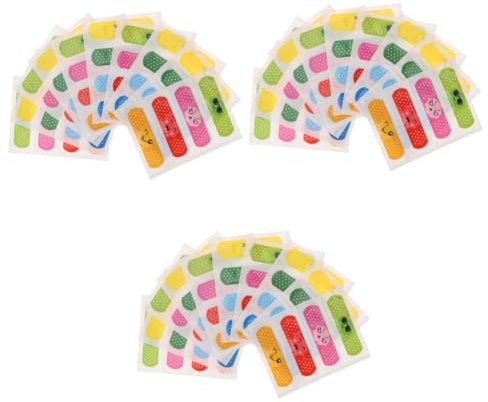 Ipetboom 120piezas Cartoon and Breathable Children Strips Cute Elastic Band- for Daily Travel Use Fun Designs Portable Box