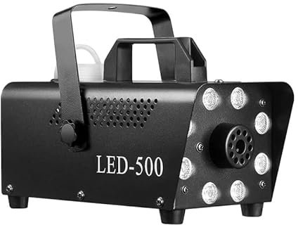 Nebelmaschine Mini, 500W Nebelmaschine Rauchmaschine, 8 LED-Leuchten und 13 Farben RGB Lichteffekt Mini Nebel Maschine mit Fernbedienung für DJ Disco Party, Hochzeit, Halloween, Weihnachten