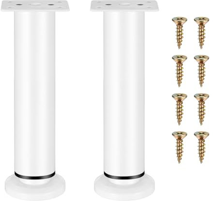 2 x Möbelfüße Höhenverstellbare Füße für Möbelfüße weiß, 18-30 cm Möbelbeine, Schrankfüße Schrankfüsse für Schränke Kommoden Couchfüße Bettfüße Sofafüße, Schrank Füße für Sofa Tisch Bett Füße