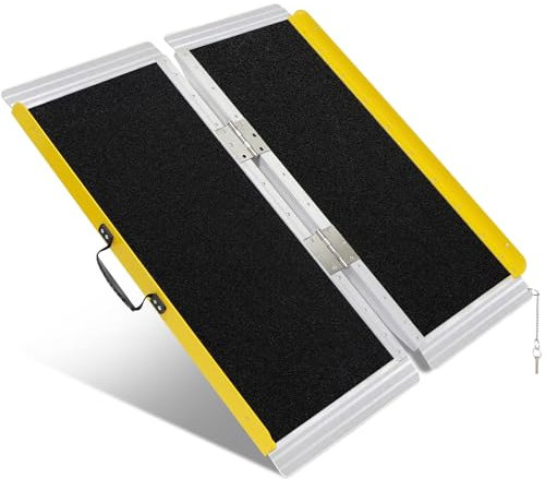 Portable Wheelchair Ramp 3FT, Foldable Ramps for Wheelchairs, Aluminum Handicap Ramp with Non-Slip Surface, Wheelchair Ramps for Home Steps, Stairs, Doorways, Curbs, 800LBS Capacity, FSA Eligible