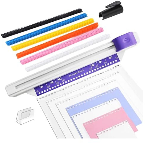 Juqoyue 30-Loch-Bindemaschine, Hand-Locher für Lose Blätter, A4 A5 A6 A7 B5 B6 B7 Buchbinder Notizbuch Spiralbindung