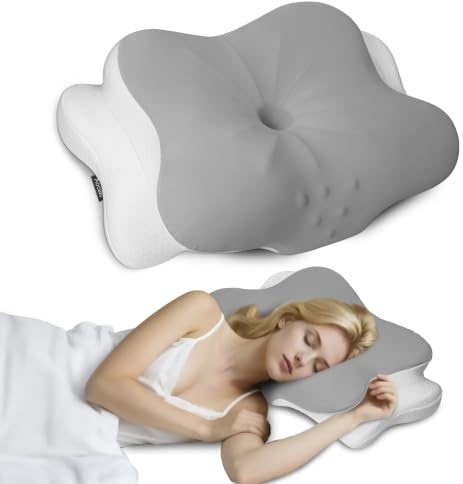 Almohadas de espuma viscoelástica, almohada cervical refrescante para aliviar el dolor de cuello y hombros, almohada ergonómica de contorno para dormir de lado, dormir boca abajo y dormir de espalda