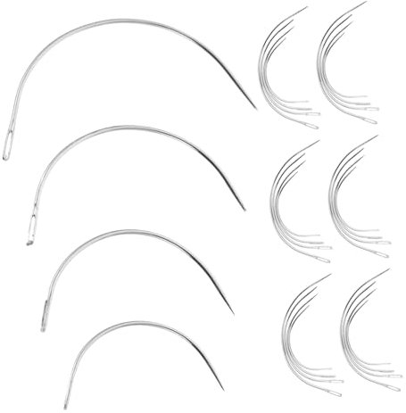Artibetter Agujas Curvas De Coser y Tejer Tipo c 48 Piezas Para Tapicería y Manualidades Metal Pulido Resistente Multipropósito