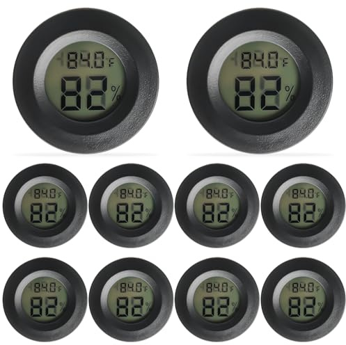 10 termometri digitali igrometro: 2 in 1 LCD digitale per interni, termometro, igrometro interno esterno, mini misuratore di umidità per frigorifero, serra, casa, ufficio