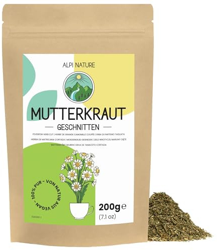 Alpi Nature Matricaria Infusión 200g, Hierba de Matricaria Seca y Cortada, Té Suelto, Tanacetum Parthenium