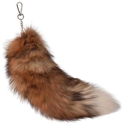FSLLWGWG Fuchsschwanz Anhänger etwa Schwanz Keychain Schlüsselring Tasche Zusätze Auto Schlüsselketten Anhänger Weich Flaumig Handtasche Dekoration