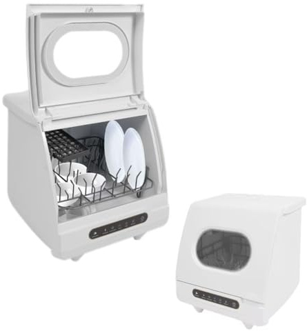 Mini lave-vaisselle avec 5 modes lave-vaisselle de table 800 W 5 l 55 dB lave-vaisselle indépendant pour appartements camping-car 45 x 45 x 38 cm