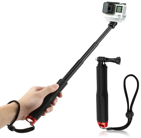 Asta telescopica per GoPro Hero 19 / 49 cm per selfie telescopico Asta Selfie Impermeabile subacquea per GoPro Hero 13/12/11/10/9/8, per DJI Osmo Action 5 Pro/4/3, AKASO, per Insta360 Ace Pro