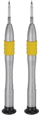 QUARKZMAN 2 Piezas De Destornillador De Estrella De Precisión 0.8mm Magnético 5 Puntas Mini Estilo Bolígrafo Con Mango Antideslizante Para Gafas Reloj Laptop Electrónicos Amarillo