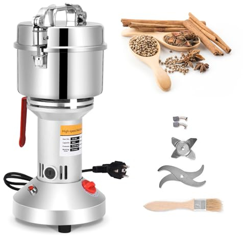 Molino de Cereales, 500g Molino Harina Eléctrico Molinillo de Grano Grinder de Alta Velocidad 28000 rpm Motor Fuerte Molienda Fina para Cocina Grano Especias