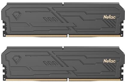 Netac DDR4 RAM 16 GB (2 x 8 GB) Kit 3200 MHz, DRAM 288 pin UDIMM memoria desktop, CL16 1.35 V Intel XMP 2.0 computer storage nero