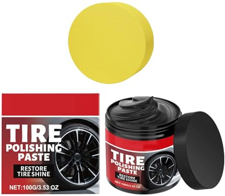 GuimMCanLin Pâte Brillant Pneus, 100g, Brillant Pneuss Voiture, Produit Nettoyage Soin Pneus Auto, Pour Berline VUS Collectionneurs Concessionnaires Magasins Détailleurs Nettoyage Weekend
