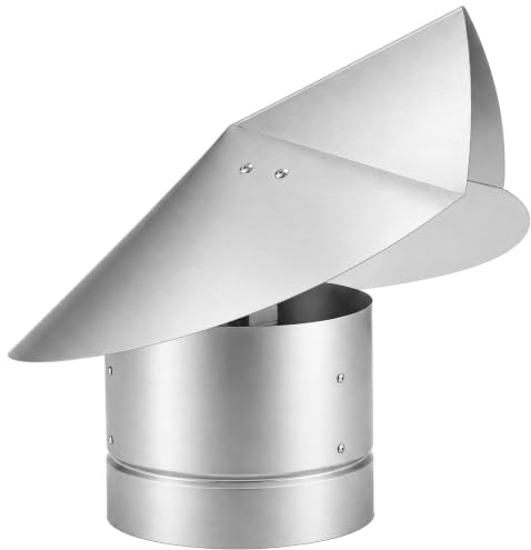LEIFIDE Bouchon de cheminée directionnel de 15,2 cm, argenté, acier inoxydable 304, anti-courants d'air, grille d'aération rotative pour zones venteuses, efficacité améliorée de la ventilation