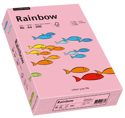 Papyrus 88042541 Drucker-/Kopierpapier bunt, Bastelpapier: Rainbow 80 g/m², A4 500 Blatt, matt, rosa