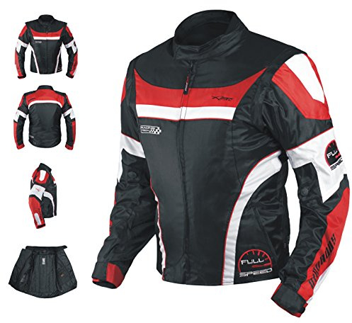 A-pro Blouson Oxford Nylon Homme Textile CE Protections Thermique Moto rouge L