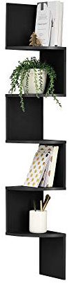[en.casa] Stylisches Wandregal schwarz matt im Retro-Design