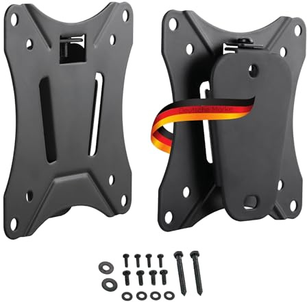 SCHWAIGER -9321- TV-Wandhalterung für 33-74 cm (13-29 Zoll) Displays | Halterung für LED 4K OLED | max. Belastung 25 Kg | Wand-Abstand bis 1,25 cm | max. VESA-Norm 100x100