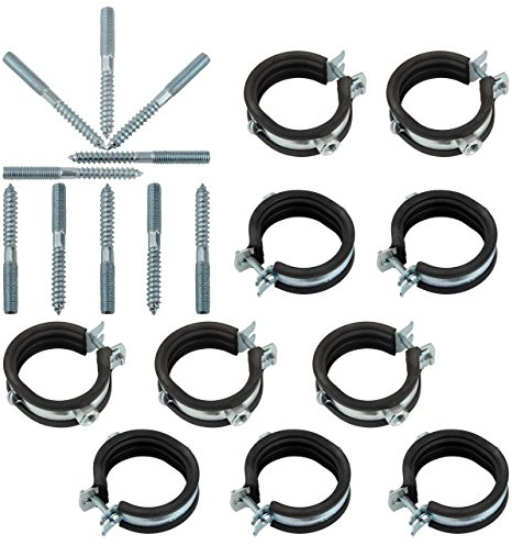 Rohrschellen Set 50-55 mm 1 3/4 mit Stockschrauben M8 x 80 TX25 10 Stück