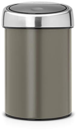Brabantia Pattumiera da parete Touch, colore: platino