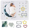 wocharm Baby Milestone Mat Blanket photo prop with floral numbers Newborn Boy Girl Gift(Star&Moon)