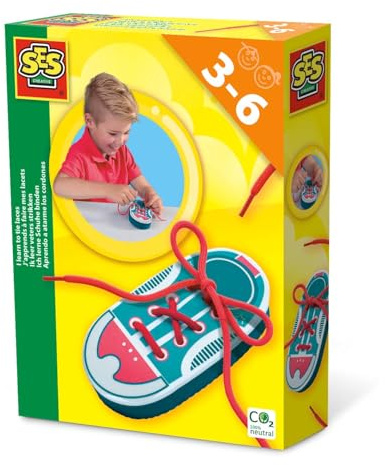 SES Creative | J’apprends à Faire Mes Lacets – Chaussure d’Apprentissage Enfant 3‑6 Ans | Jouet Éducatif Lacets | Motricité Fine & Autonomie | Activité Lacets 3 Ans | 14775
