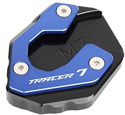 CXEPI Motorrad Seitenständer Vergrößern Fuß-Verbreiterung Ständer Platte Pad für Tracer 7 TRACER 7GT 2020 2021 2022 2023,Blau