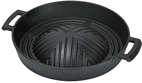 Pearl Metal HB-6113 Genghis Khan Pot, 1.9 Quarts, Cast Iron, Black, Uncoated, Zingiskan Pot, No Lid, For Cassette Stoves